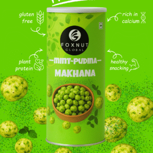 Mint Pudina Makhana | 80G | Jar of 1 | by Foxnut Global