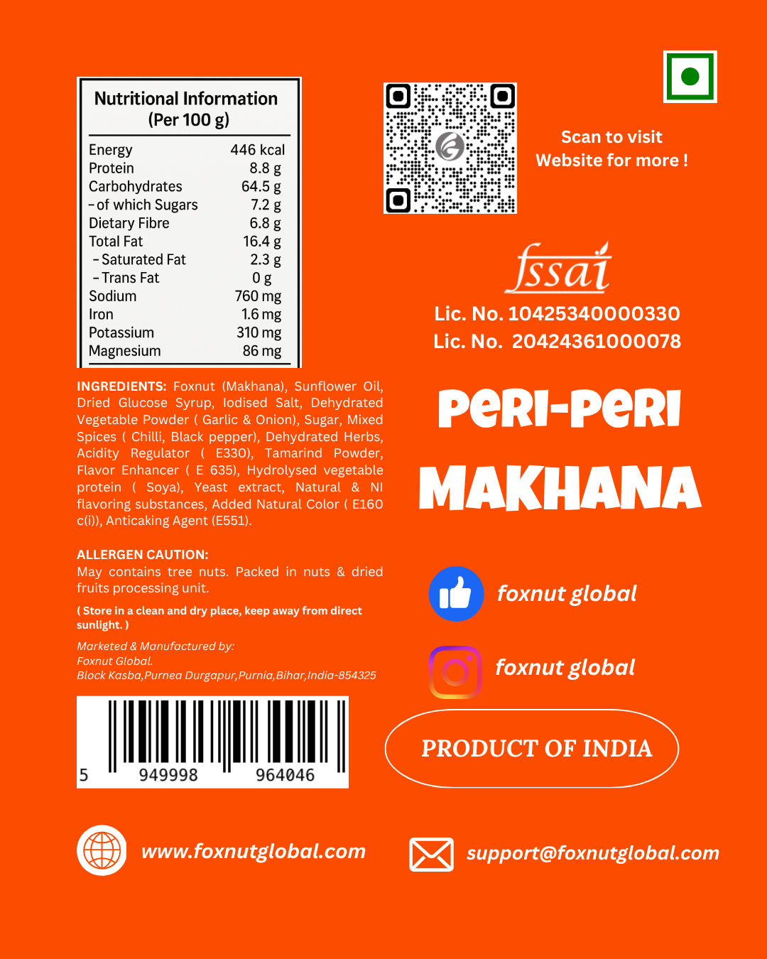 Peri Peri Makhana | 100g | Pack of 1 | by Foxnut Global - Image 3