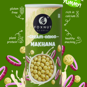 Cream Onion Makhana | 80g | Jar of 1 | by Foxnut Global