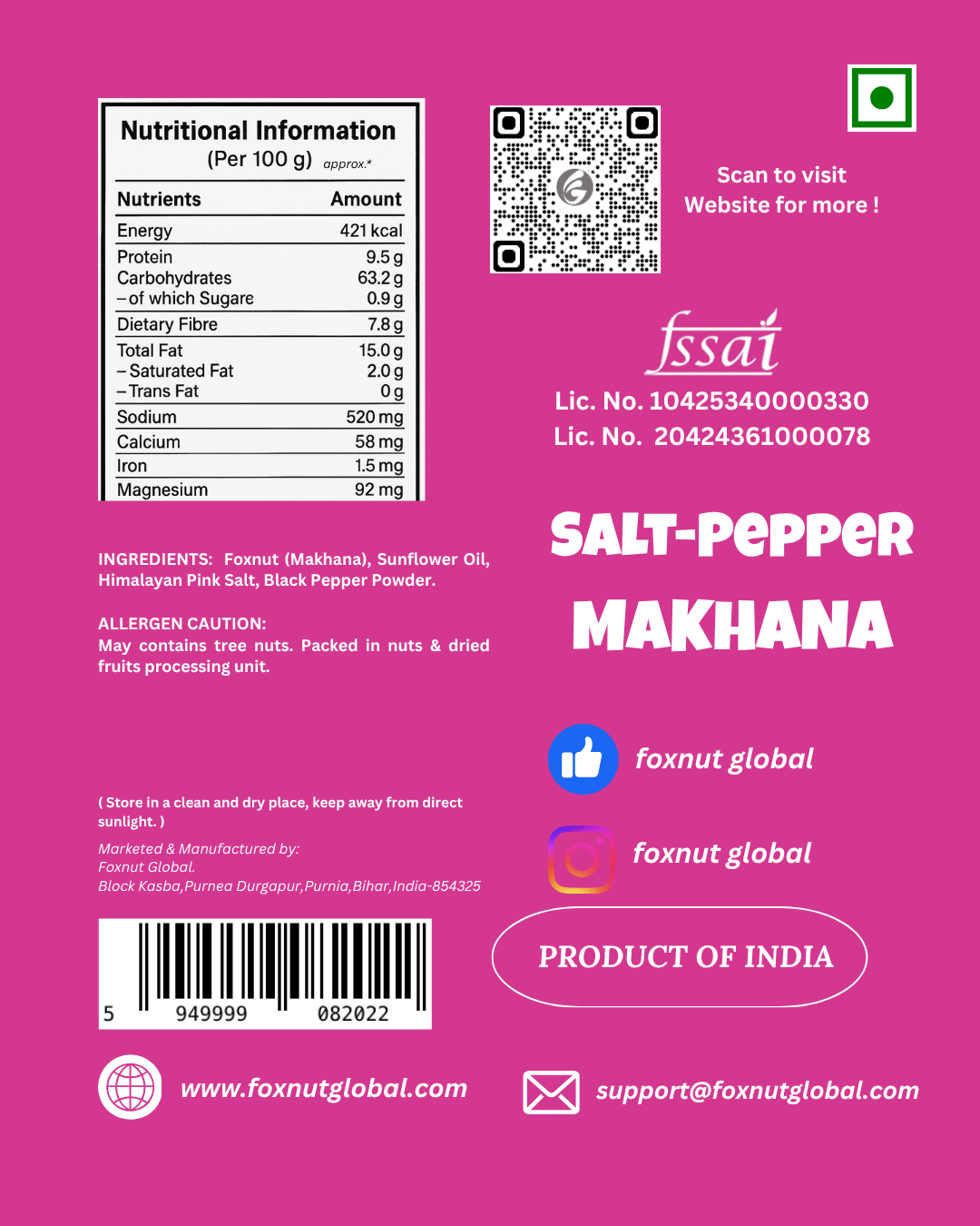 Himalayan Salt & Pepper Makhana | 40g | Pack of 1 | by Foxnut Global - Image 3