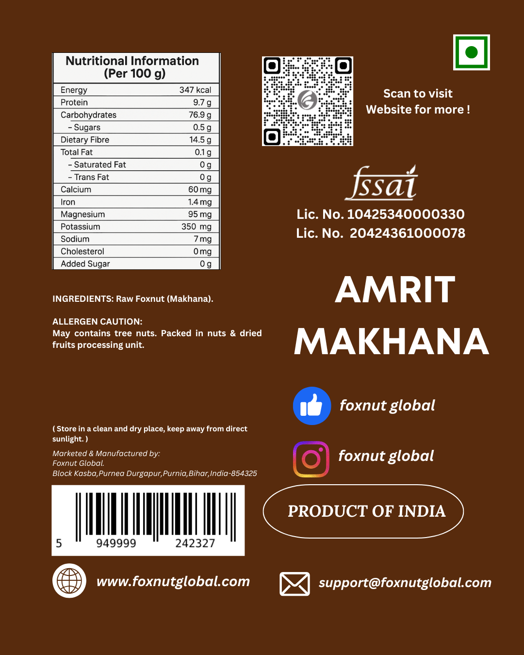 Makhana | 1000g | Pack of 1 | Raw 1kg | Amrit Makhana by Foxnut Global - Image 4