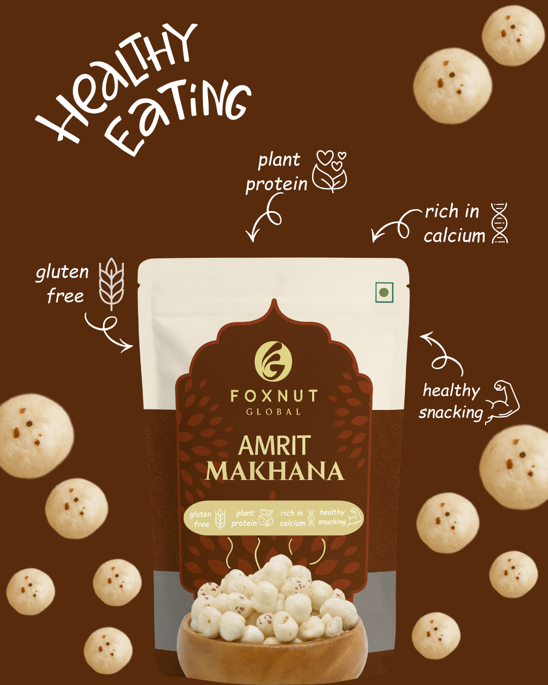 Makhana | 1000g | Pack of 1 | Raw 1kg | Amrit Makhana by Foxnut Global
